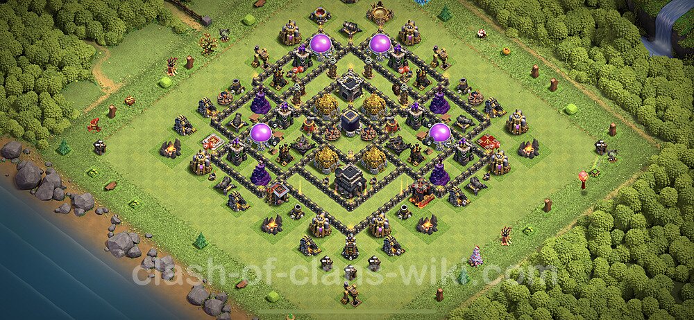 Base plan TH9 (design / layout) with Link, Anti Everything for Farming 2023, #621