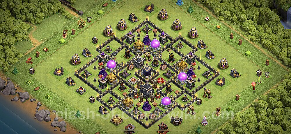 Base plan TH9 Max Levels with Link, Anti Everything, Hybrid for Farming 2023, #625