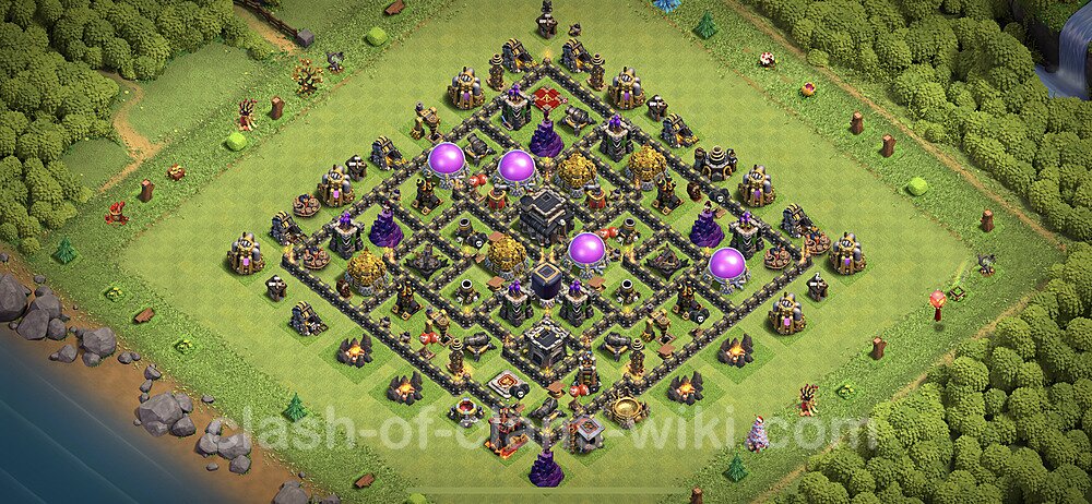 Base plan TH9 Max Levels with Link, Hybrid for Farming 2023, #629