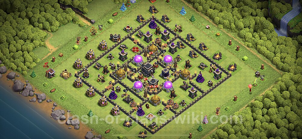 Base plan TH9 Max Levels with Link, Anti Everything, Hybrid for Farming 2023, #630