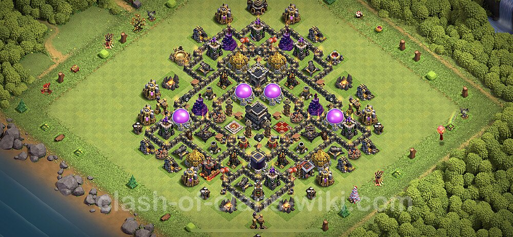 Base plan TH9 Max Levels with Link, Anti 3 Stars, Hybrid for Farming 2023, #631