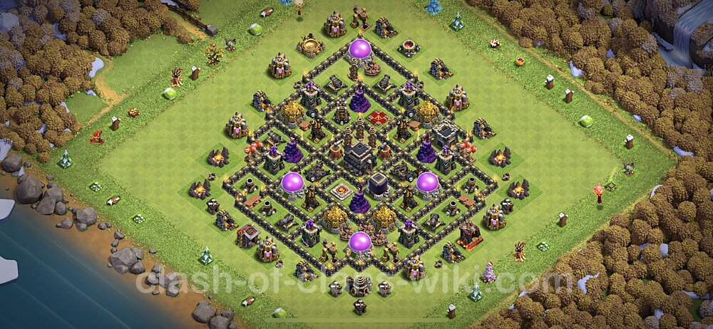 Base plan TH9 (design / layout) with Link, Anti Everything, Hybrid for Farming 2023, #638