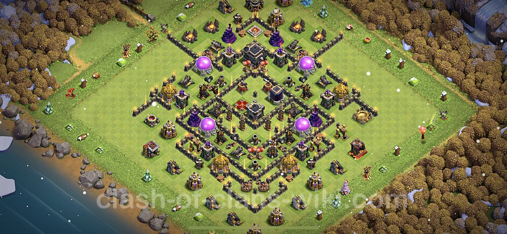 Base plan TH9 Max Levels with Link, Hybrid for Farming 2023, #646