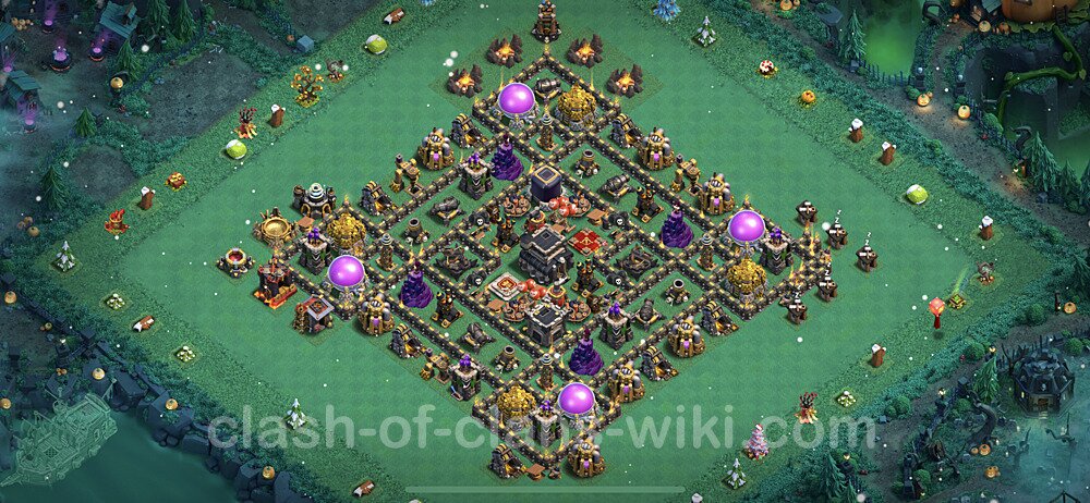 Base plan TH9 (design / layout) with Link, Anti 2 Stars, Hybrid for Farming 2023, #651