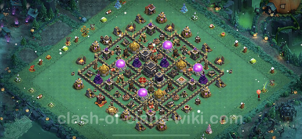 Base plan TH9 (design / layout) with Link, Anti Everything, Hybrid for Farming 2023, #652