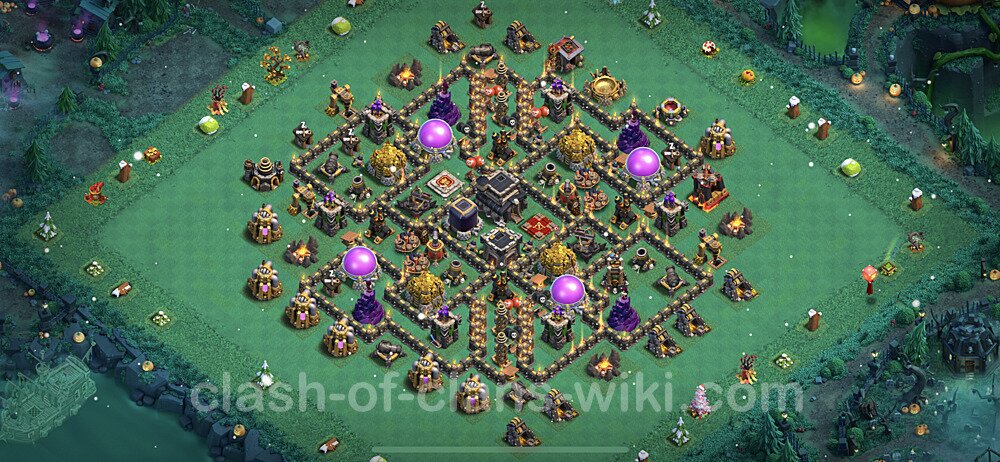 Base plan TH9 (design / layout) with Link, Anti 2 Stars, Hybrid for Farming 2023, #654