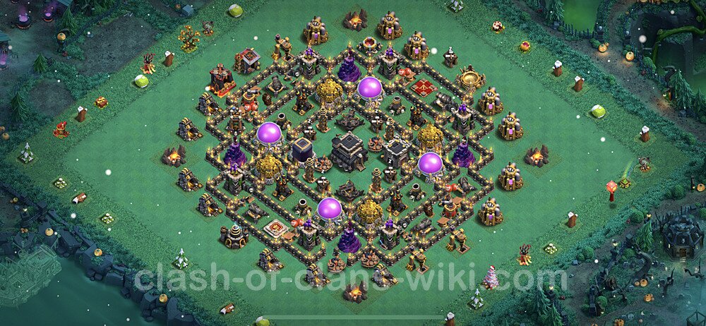 Base plan TH9 (design / layout) with Link, Anti 3 Stars, Hybrid for Farming 2023, #656