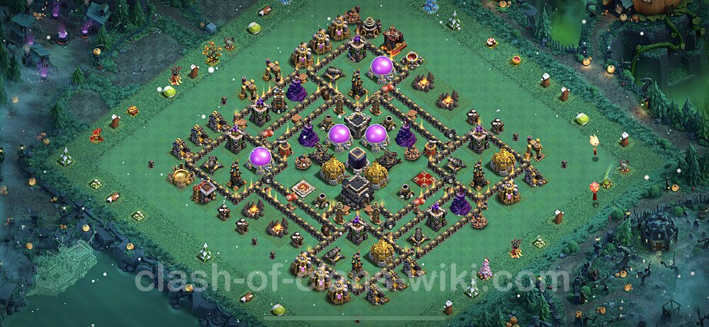 Base plan TH9 (design / layout) with Link, Anti 3 Stars, Hybrid for Farming 2023, #661