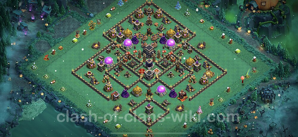 Base plan TH9 (design / layout) with Link, Anti 2 Stars, Hybrid for Farming 2023, #662