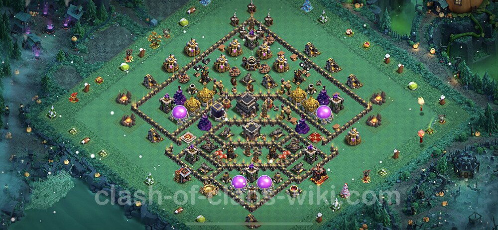 Base plan TH9 (design / layout) with Link, Anti Everything, Hybrid for Farming 2023, #664