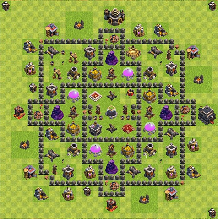 Base plan TH9 (design / layout) for Farming, #74