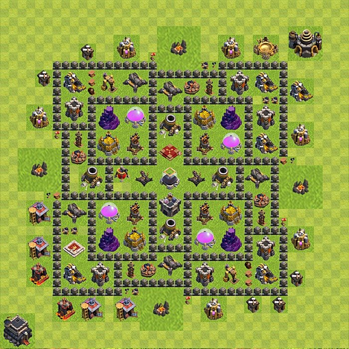 Farming Base Village HDV 9 - Hôtel de Ville 9 Base, #75