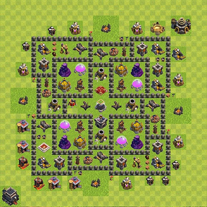 Base plan TH9 (design / layout) for Farming, #75