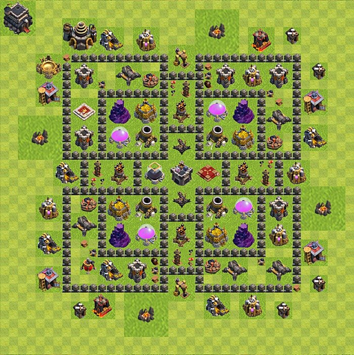 Base plan TH9 (design / layout) for Farming, #78