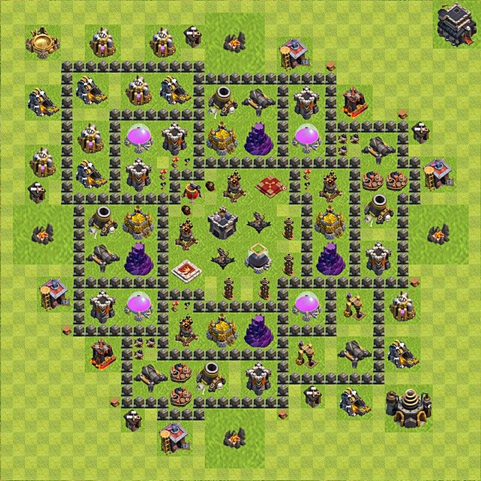 Base plan TH9 (design / layout) for Farming, #95