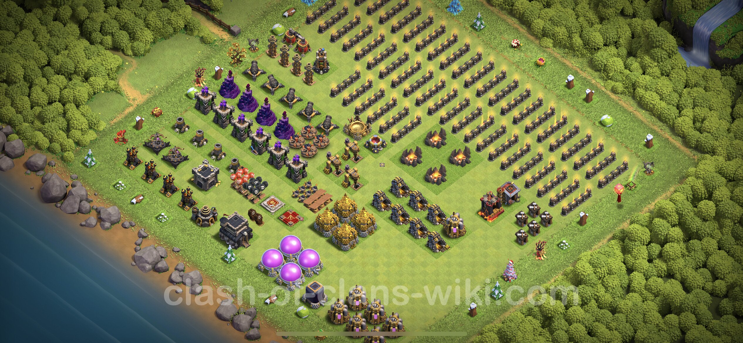 Funny Troll Base TH9 with Link - Town Hall Level 9 Art Base Copy, #2