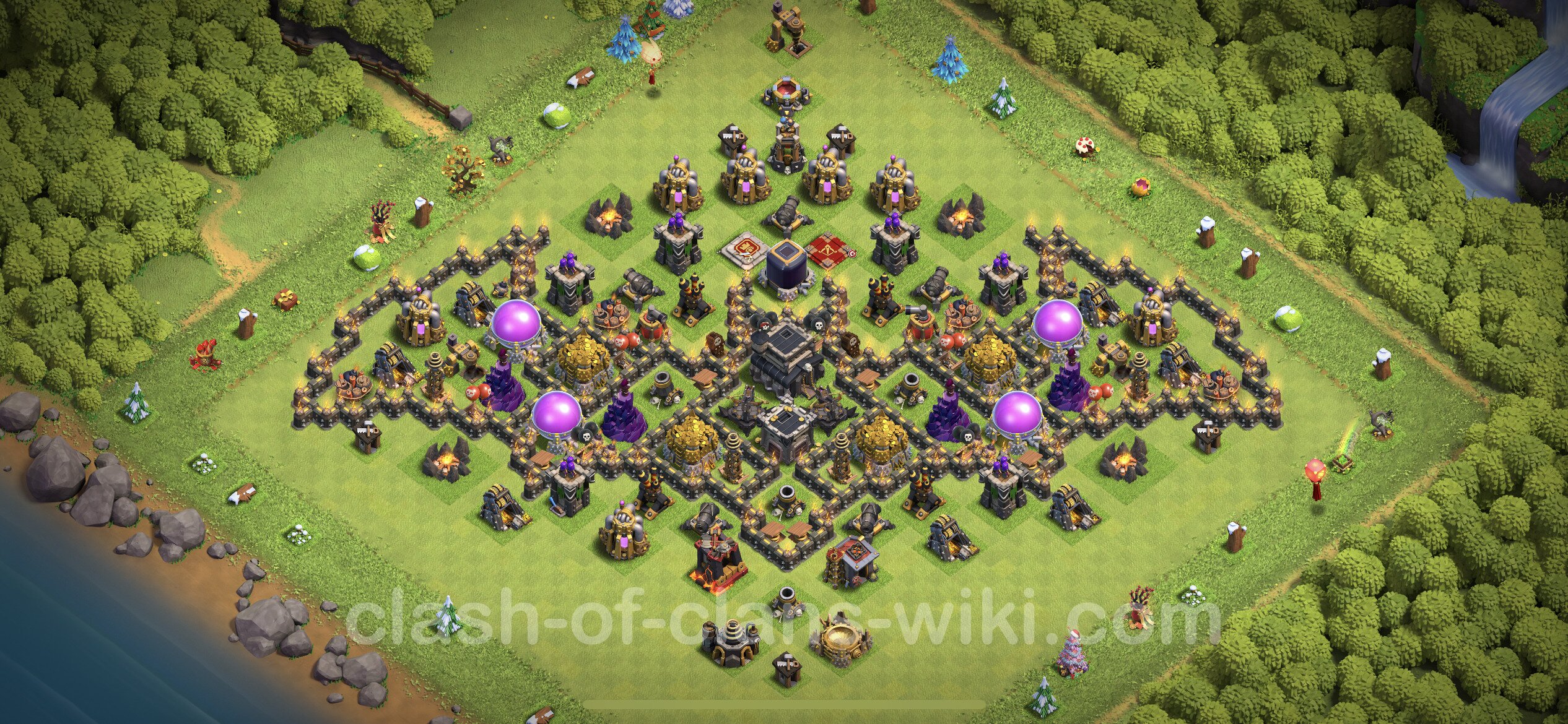 Funny Troll Base Th9 With Link Town Hall Level 9 Art Base Copy 4