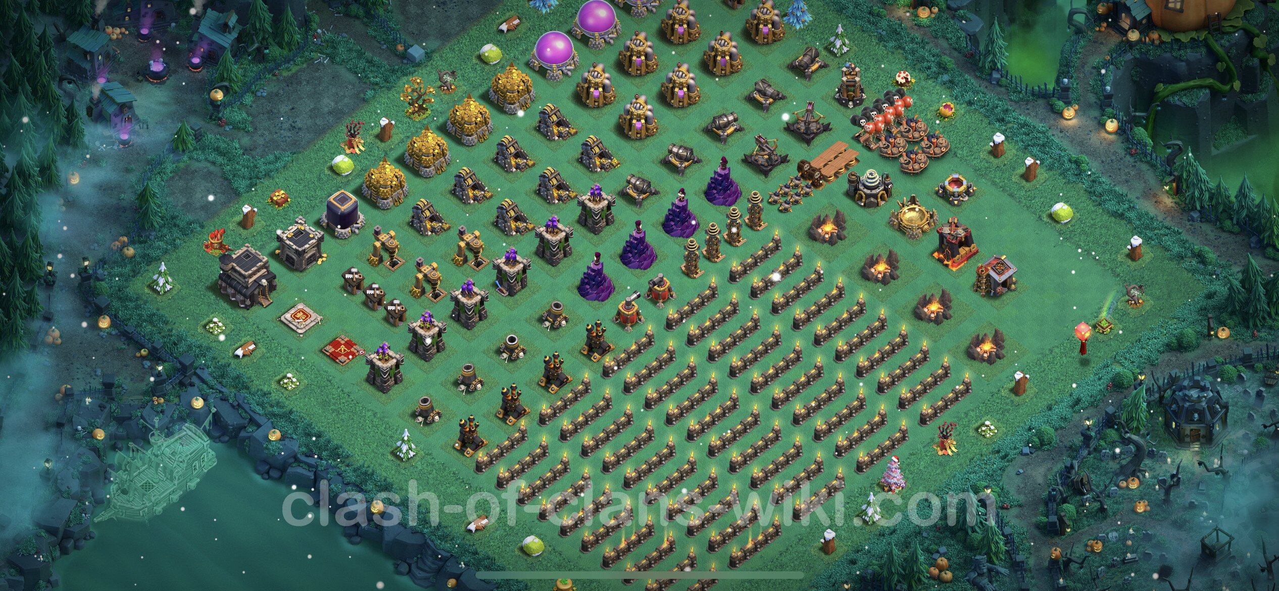 Funny Troll Base TH9 with Link - Town Hall Level 9 Art Base Copy, #6