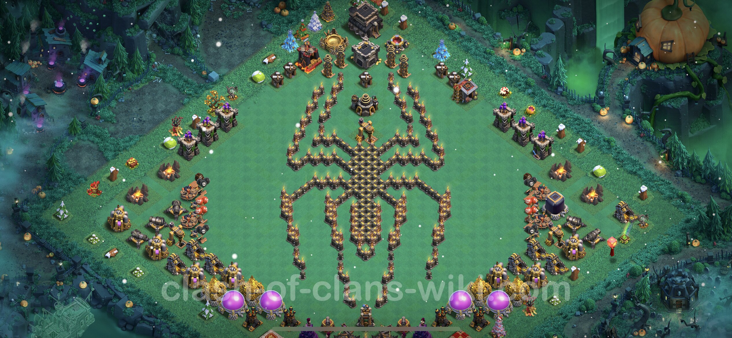 Funny Troll Base TH9 with Link - Town Hall Level 9 Art Base Copy, #8