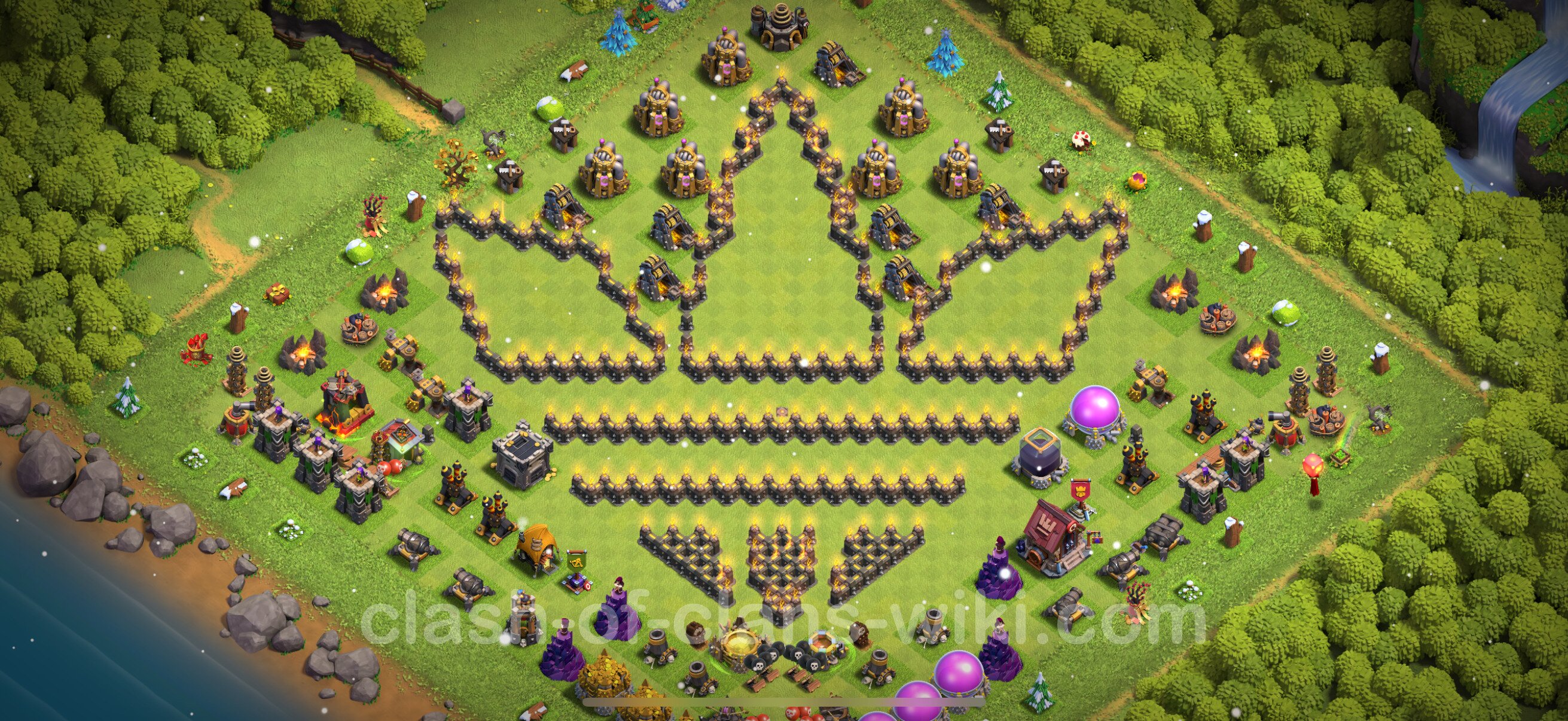 Funny Troll Base Th9 With Link Town Hall Level 9 Art Base Copy 984 2344