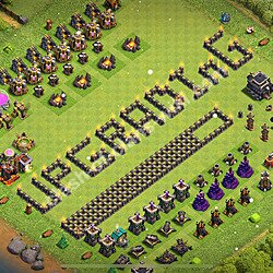 TH9 Troll Base Plan with Link, Copy Town Hall 9 Funny Art Layout 2026, #1216