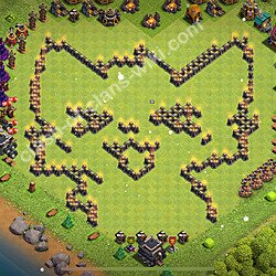 Municipio livello 9 Funny Troll Base + Link - Miglior Disposizione Villaggio COC 2026 TH9, #2604