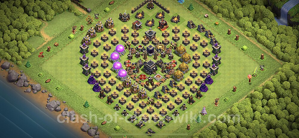 TH9 Troll Base Plan with Link, Copy Town Hall 9 Funny Art Layout 2023, #1