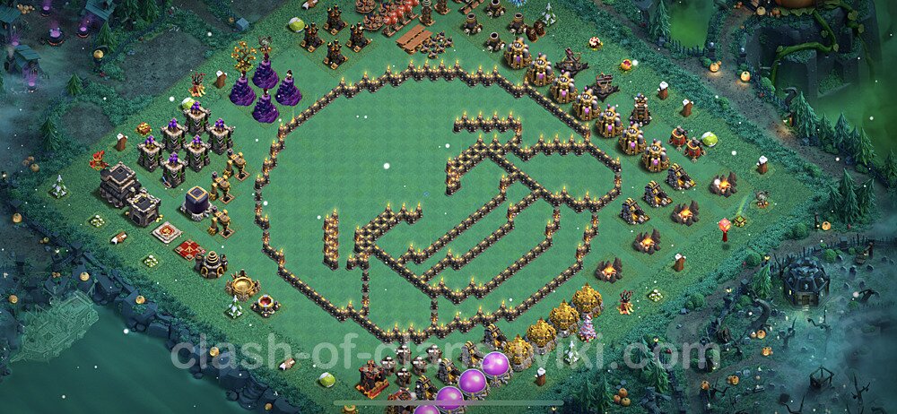 TH9 Troll Base Plan with Link, Copy Town Hall 9 Funny Art Layout 2023, #11