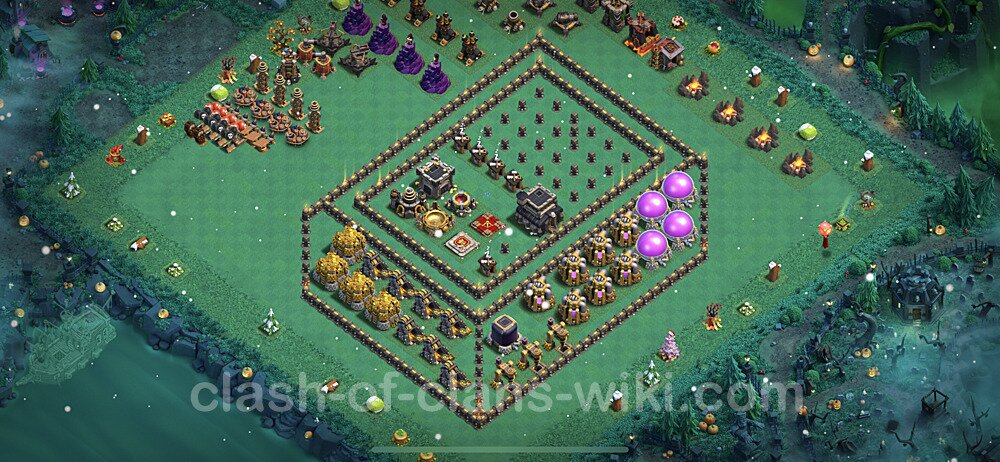 TH9 Troll Base Plan with Link, Copy Town Hall 9 Funny Art Layout 2023, #15