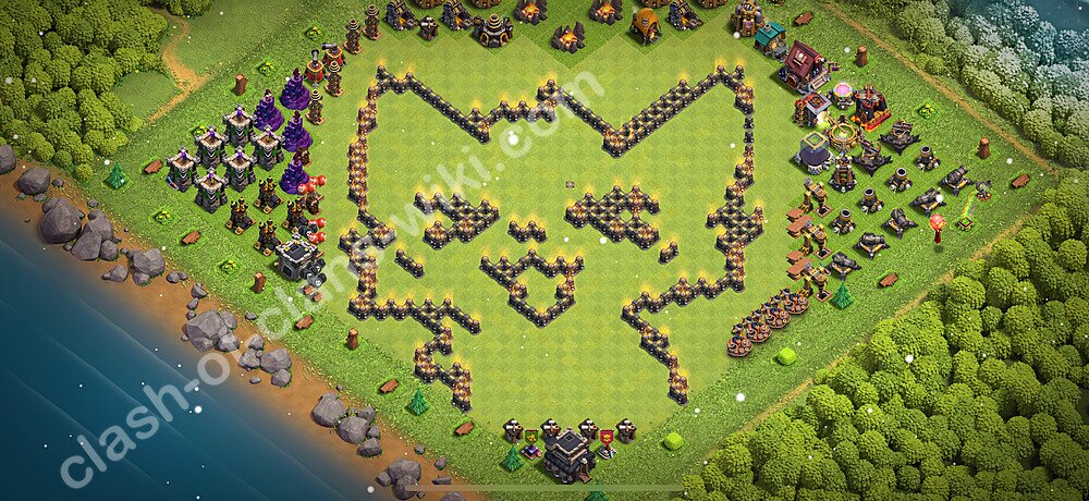 Municipio livello 9 Funny Troll Base + Link - Miglior Disposizione Villaggio COC 2026 TH9, #2604
