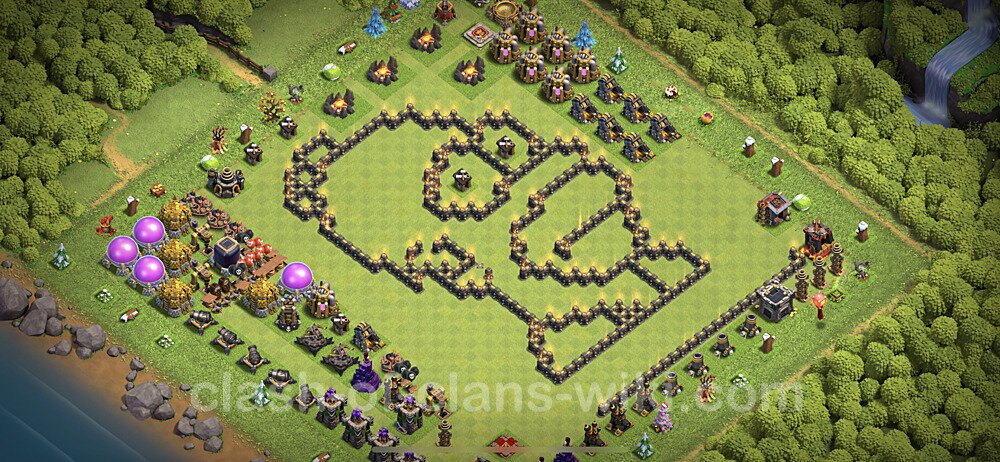 TH9 Troll Base Plan with Link, Copy Town Hall 9 Funny Art Layout 2023, #3