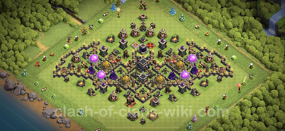 TH9 Troll Base Plan with Link, Copy Town Hall 9 Funny Art Layout 2023, #4