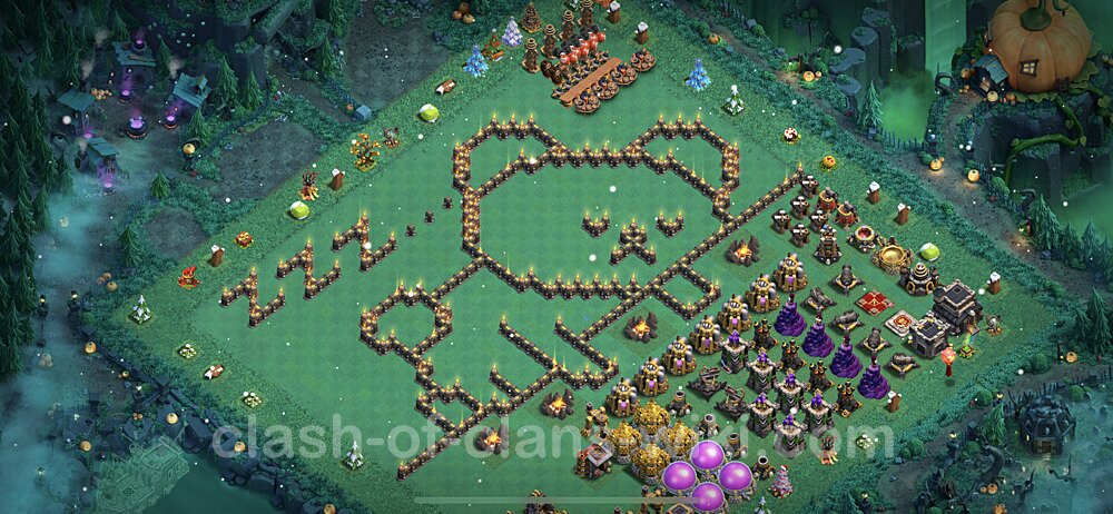 TH9 Troll Base Plan with Link, Copy Town Hall 9 Funny Art Layout 2023, #7