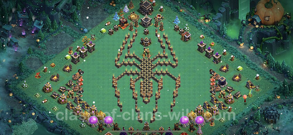 TH9 Troll Base Plan with Link, Copy Town Hall 9 Funny Art Layout 2023, #8