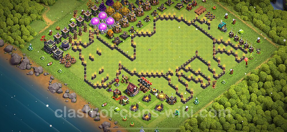 Municipio livello 9 Funny Troll Base + Link - Miglior Disposizione Villaggio COC 2024 TH9, #837