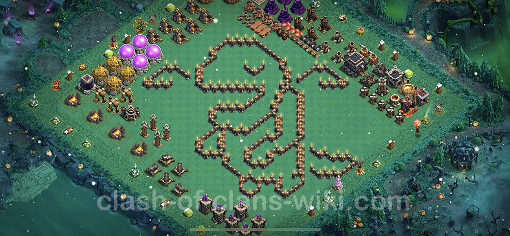 TH9 Troll Base Plan with Link, Copy Town Hall 9 Funny Art Layout 2023, #9