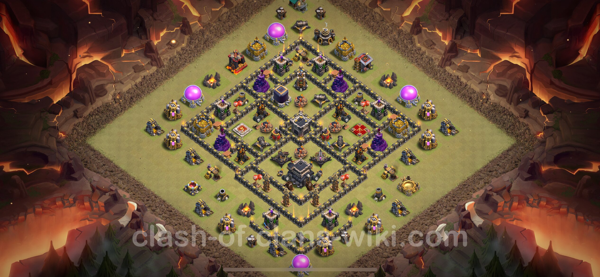 Best Anti 3 Stars War Base TH9 With Link Anti Air Dragon 2024 Town   Th9 War 1531 