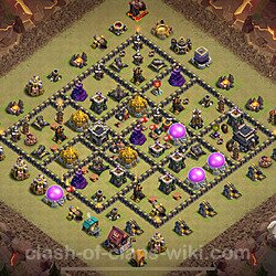 TH9 Anti 3 Stars War Base Plan with Link, Hybrid, Copy Town Hall 9 CWL Design, #998