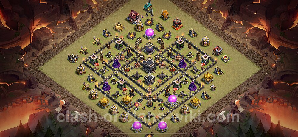 TH9 Anti 2 Stars War Base Plan with Link, Anti Everything, Copy Town Hall 9 CWL Design 2025, #1006