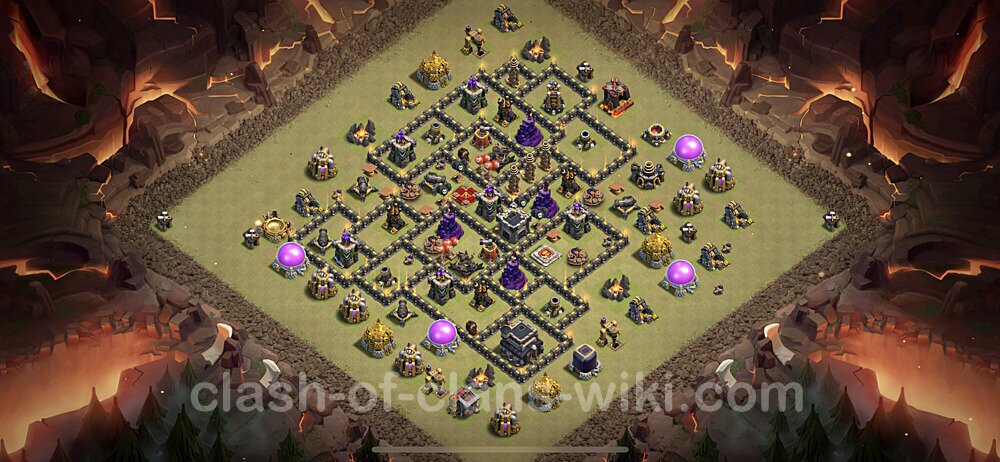 Die Maximal Clan War Base RH9 + Link 2023 - COC Rathaus Level 9 Kriegsbase (CK / CW), #114