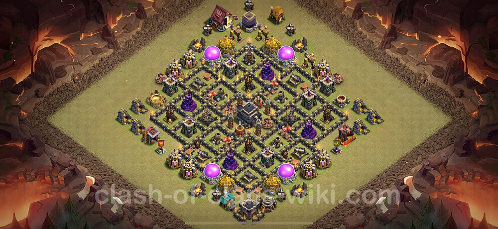 Die Anti 2 Sterne Clan War Base RH9 + Link 2024 - COC Rathaus Level 9 Kriegsbase (CK / CW), #1600