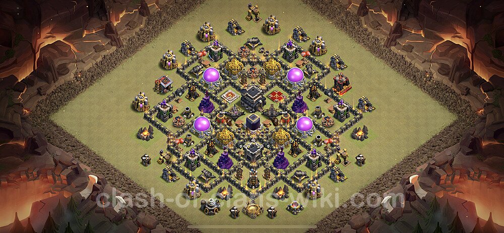 TH9 Anti 3 Stars War Base Plan with Link, Hybrid, Copy Town Hall 9 CWL Design, #21