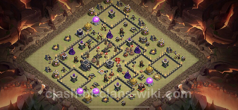 TH9 Max Levels War Base Plan with Link, Copy Town Hall 9 CWL Design 2023, #26
