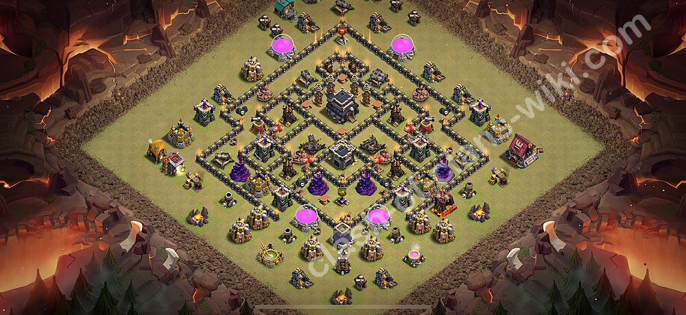 Die Anti 2 Sterne Clan War Base RH9 + Link 2026 - COC Rathaus Level 9 Kriegsbase (CK / CW), #2918