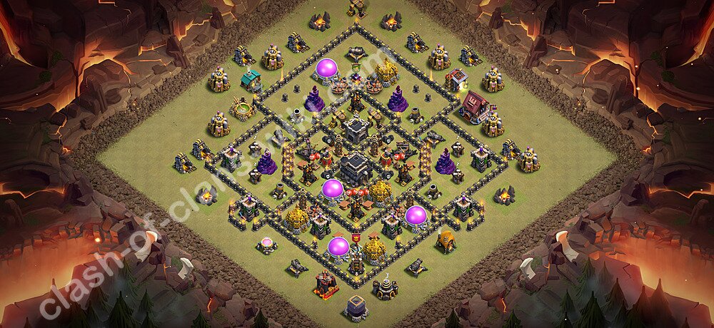 TH9 Anti 3 Stars War Base Plan with Link, Anti Air / Dragon, Copy Town Hall 9 CWL Design 2026, #3417