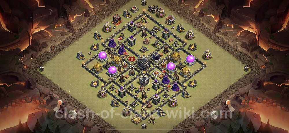 Diseño de aldea para Guerra Anti 3 Estrellas Ayuntamiento 9 Copiar, Anti Todo - COC TH9 Perfecta Distribucion 2023 + Enlace, #69