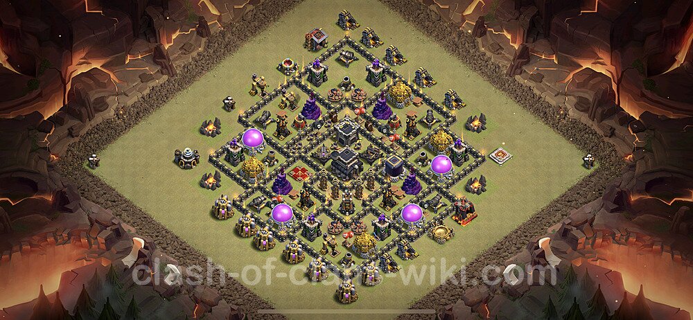 TH9 Anti 3 Stars War Base Plan with Link, Hybrid, Copy Town Hall 9 CWL Design, #7