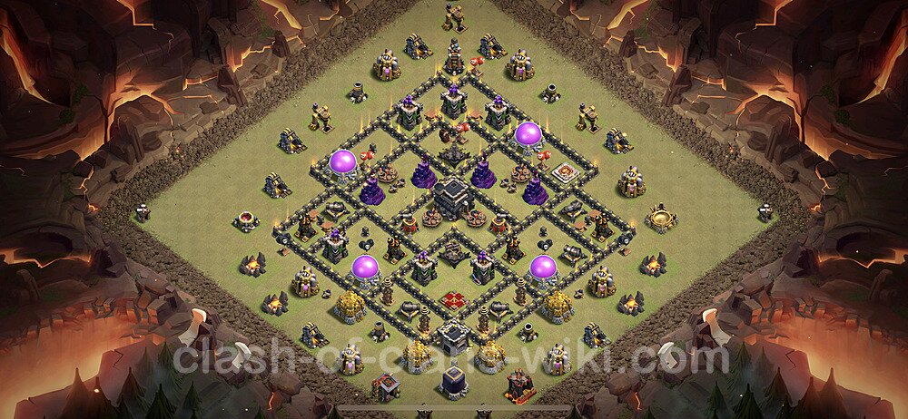TH9 Max Levels War Base Plan with Link, Anti Everything, Copy Town Hall 9 CWL Design 2023, #74