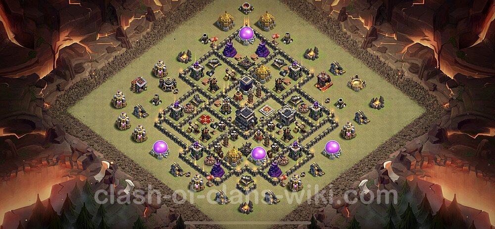 TH9 War Base Plan with Link, Anti Everything, Copy Town Hall 9 CWL Design, #76