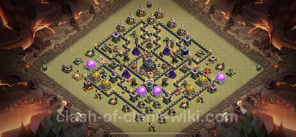 Th9 War Base Anti 3 Star 2021 Best Anti 3 Stars War Base TH9 with Link, Anti Everything - Town Hall